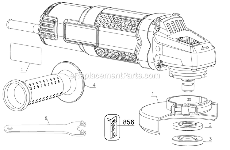 Porter Cable PCEG011 (Type 1) 6.0-Amp 4.5-In Small Angle Grinder Power Tool Page A Diagram